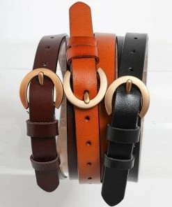 Leto Gold Curved Buckle Belt