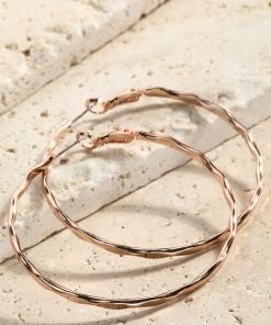 Urbanista Earrings Wavey Hoops - Rose Gold