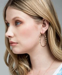 Urbanista Earrings Wavey Hoops - Rose Gold