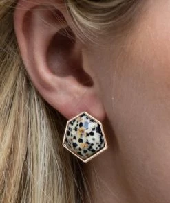Urbanista Earrings Jasper Hexagon Earring