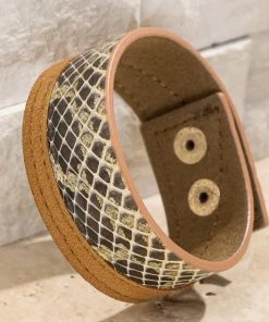 Urbanista Bracelets Brown Faux Snakeskin Suede Bracelet