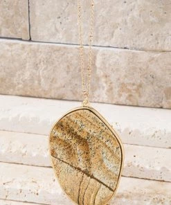 Urbanista Necklaces Natural Stone Pendant - Brown Jasper
