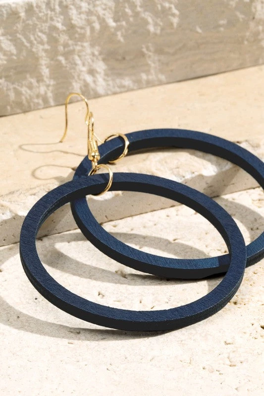 Urbanista The Halsey Wood Earring In Navy 3 Urbanista The Halsey Wood Earring In Navy