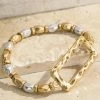 Urbanista Two Tone Rectangle Stretch Bracelet - Gold Bracelets 2 Urbanista Two Tone Rectangle Stretch Bracelet - Gold Bracelets