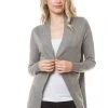 Cielo The Greta Cardigan In Heather Grey Tops