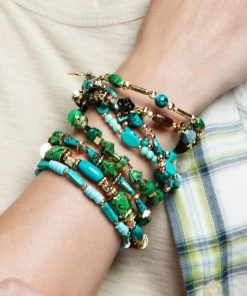 Urbanista Bracelets Green Layered Bead Stretch Bracelet Set