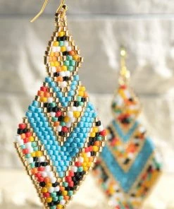 Urbanista Earrings Rhombus Seed Bead Earring