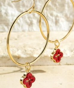 Urbanista Earrings Clover Earring - Red