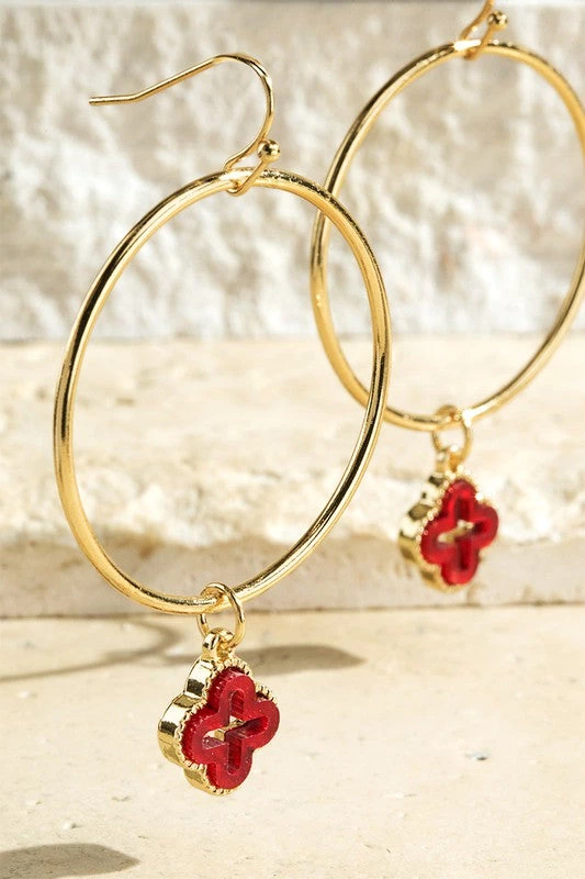 Urbanista Earrings Clover Earring - Red 3 Urbanista Earrings Clover Earring - Red