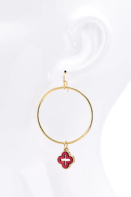 Urbanista Earrings Clover Earring - Red 4 Urbanista Earrings Clover Earring - Red