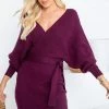 Sweet Lovely By Jen The Cleo Wrap Dress In Mulberry Dresses