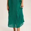 Listicle Bottoms The Kimble Pleated Maxi Skirt In Green