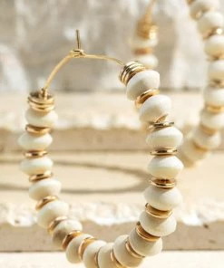 Urbanista Ivory Wood Beaded Hoop