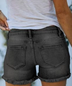 Shying Fashion The Brooke Denim Shorts In Black Bottoms