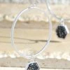 Urbanista Earrings Glittery Glass Stone Charm Earring In Black