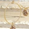 Urbanista Glittery Glass Stone Charm Earring In Champagne Earrings