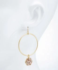 Urbanista Earrings Glittery Glass Stone Charm Earring In Black