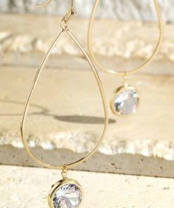 Urbanista Glass Charm Earring In Gold Earrings