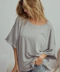 Bibi The Shana Pullover In Heather Grey