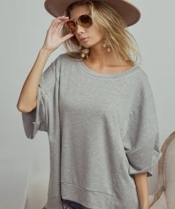 Bibi The Shana Pullover In Heather Grey