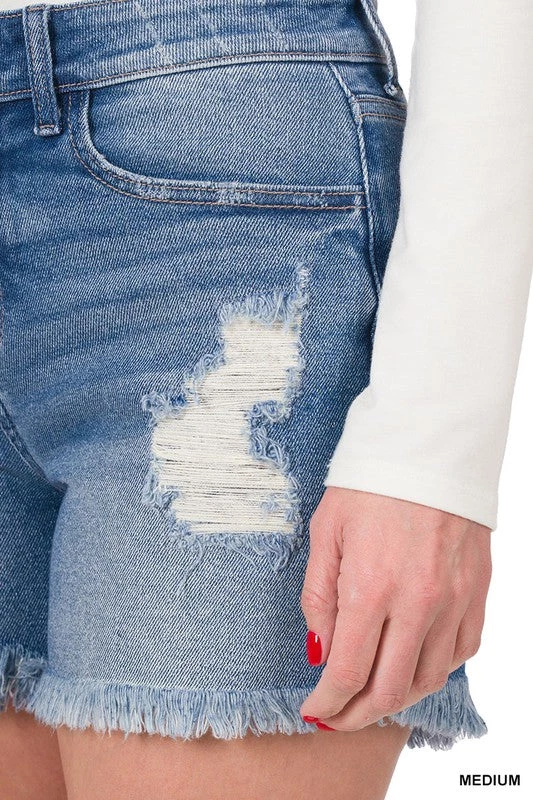 Zenana The Jenny Distressed Denim Shorts 7 Zenana The Jenny Distressed Denim Shorts