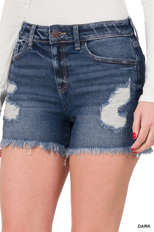 Zenana The Jenny Distressed Denim Shorts 3 Zenana The Jenny Distressed Denim Shorts