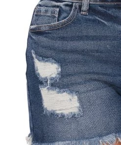 Zenana The Jenny Distressed Denim Shorts