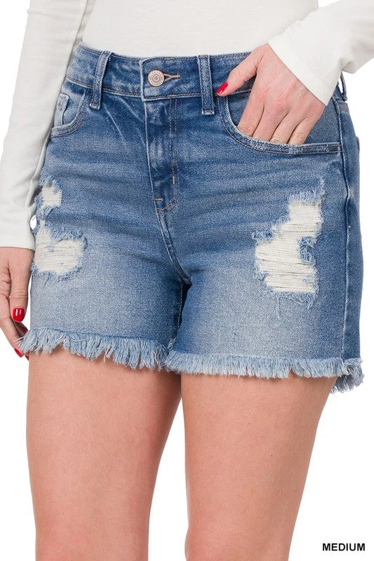 Zenana The Jenny Distressed Denim Shorts 6 Zenana The Jenny Distressed Denim Shorts