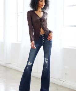 New Arrivals KANCAN Midrise Distressed Flare