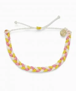 Bracelets Pura Vida Braided Strawberry Lemonade