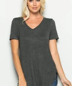 A.gain The Cameron Tee In Charcoal