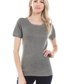 Cielo The Devon Pullover In Grey Tops