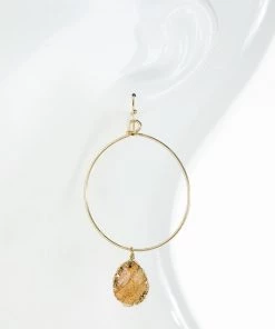 Urbanista Earrings Natural Stone Teardrop Earring - Turquoise