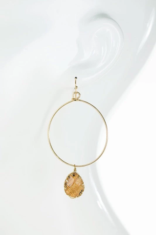 Urbanista Earrings Natural Stone Teardrop Earring - Turquoise 4 Urbanista Earrings Natural Stone Teardrop Earring - Turquoise