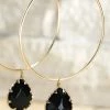 Urbanista Earrings Natural Stone Teardrop Earring - Black 2 Urbanista Earrings Natural Stone Teardrop Earring - Black