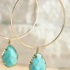 Urbanista Earrings Natural Stone Teardrop Earring - Turquoise