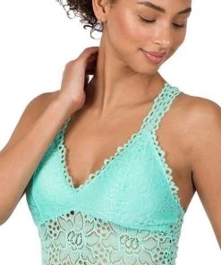 Zenana Blakely Bralette In Blue Mint Bralettes