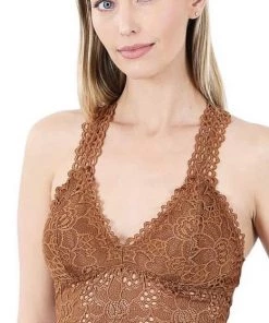 Zenana Bralettes Blakely Bralette In Deep Camel