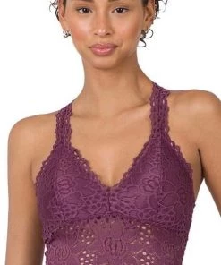 Zenana Bralettes Blakely Bralette In Eggplant