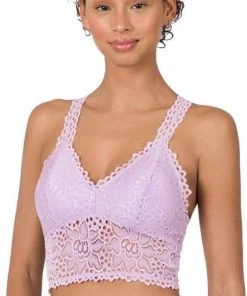 Zenana Blakely Bralette In Lilac Grey