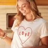 Oat Collective Love Tee In Vintage White