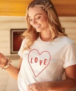 Oat Collective Love Tee In Vintage White