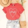 Oat Collective Love Tee In Heather Red Tops 1 Oat Collective Love Tee In Heather Red Tops