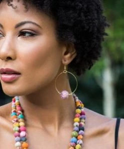 Anju Aasha Large Hoop Bead Earring Anju Artisan Jewelry