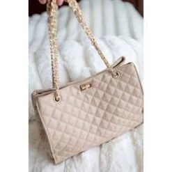 Faire Handbags & Purses Kelly Quilted Bag In Taupe
