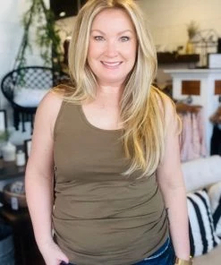 Zenana Tops Our Favorite Racer Back Tank In Olive