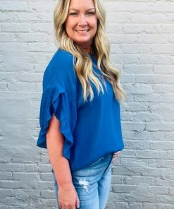 Doe & Rae The Jovie Pullover - Blue New Arrivals