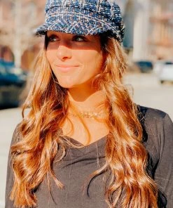 Accity Hats Black And Blue Military Cap