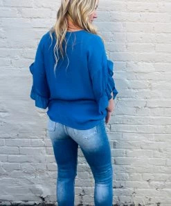 Doe & Rae The Jovie Pullover - Blue New Arrivals