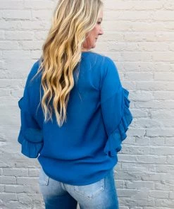 Doe & Rae The Jovie Pullover - Blue New Arrivals